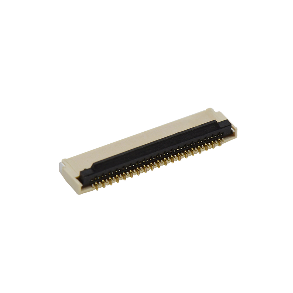 Pitch 0.30mm H0.9mm双排卧贴后掀盖双面接 FPC 39pin 本色 镀全金G/F